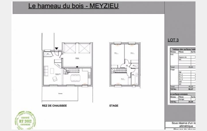 Annonces GENAS : Maison / Villa | DECINES-CHARPIEU (69150) | 90 m2 | 258 900 € 